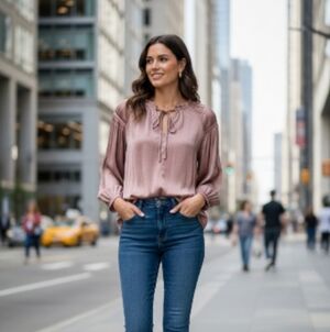 Philosophy Women's Blouse in Soft Mauve Sz XS